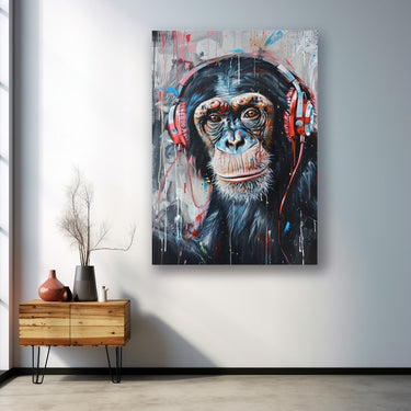 Monkey Headphones Canvas